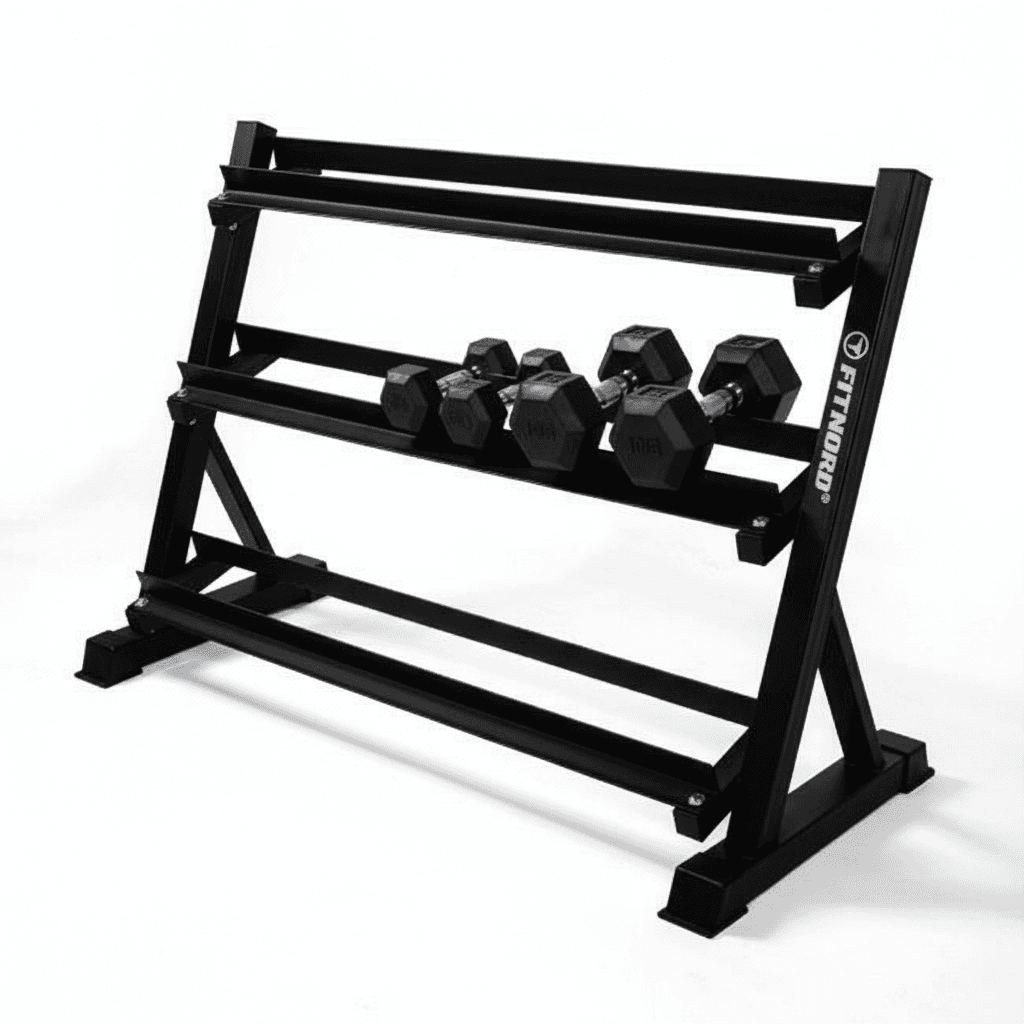 FitNord Käsipainoteline kolmikerroksinen, 130 cm – kuva