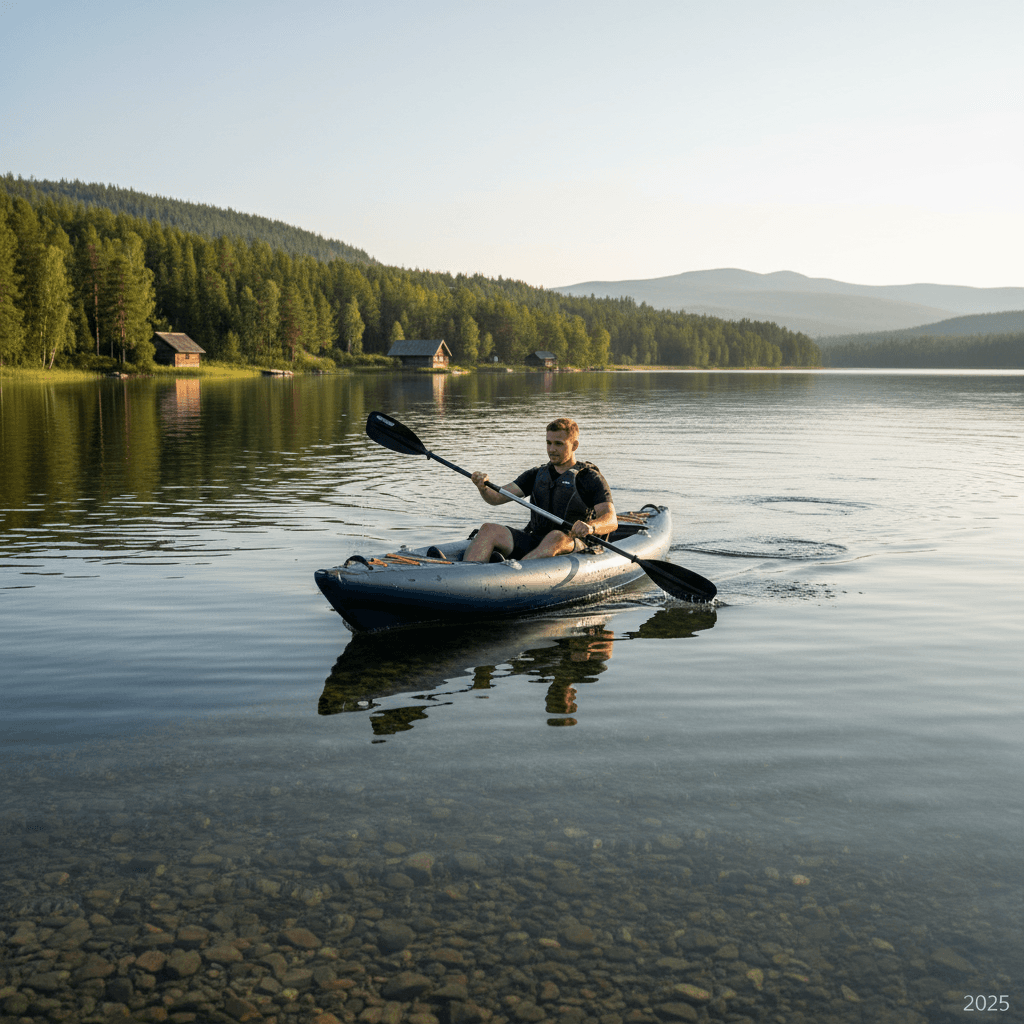 FitNord Seal One ilmatäytteinen kajakki, tummansininen (1-istuttava) 2025 – kuva
