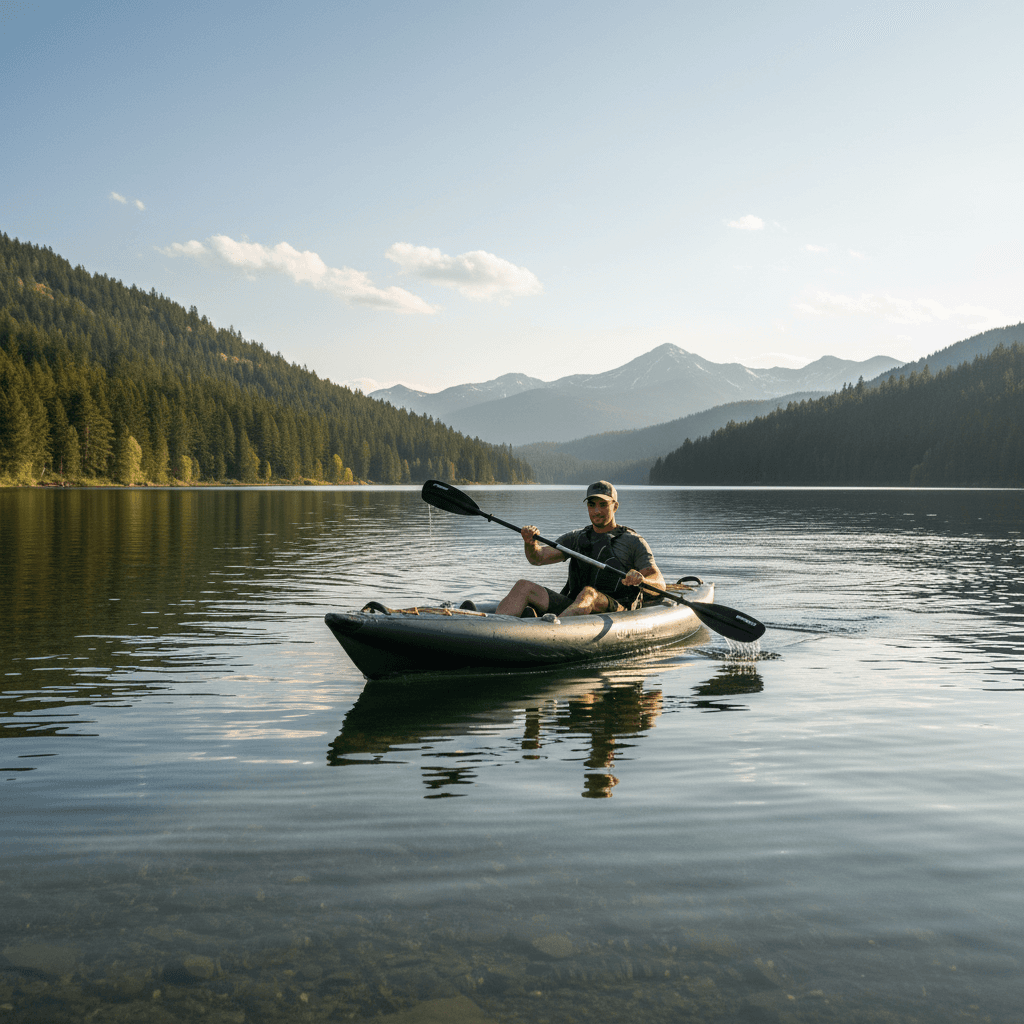 FitNord Seal One ilmatäytteinen kajakki, tummanvihreä (1-istuttava) 2025 – kuva