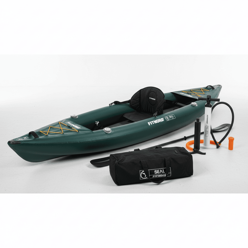 FitNord Seal One ilmatäytteinen kajakki, tummanvihreä (1-istuttava) 2025 – kuva
