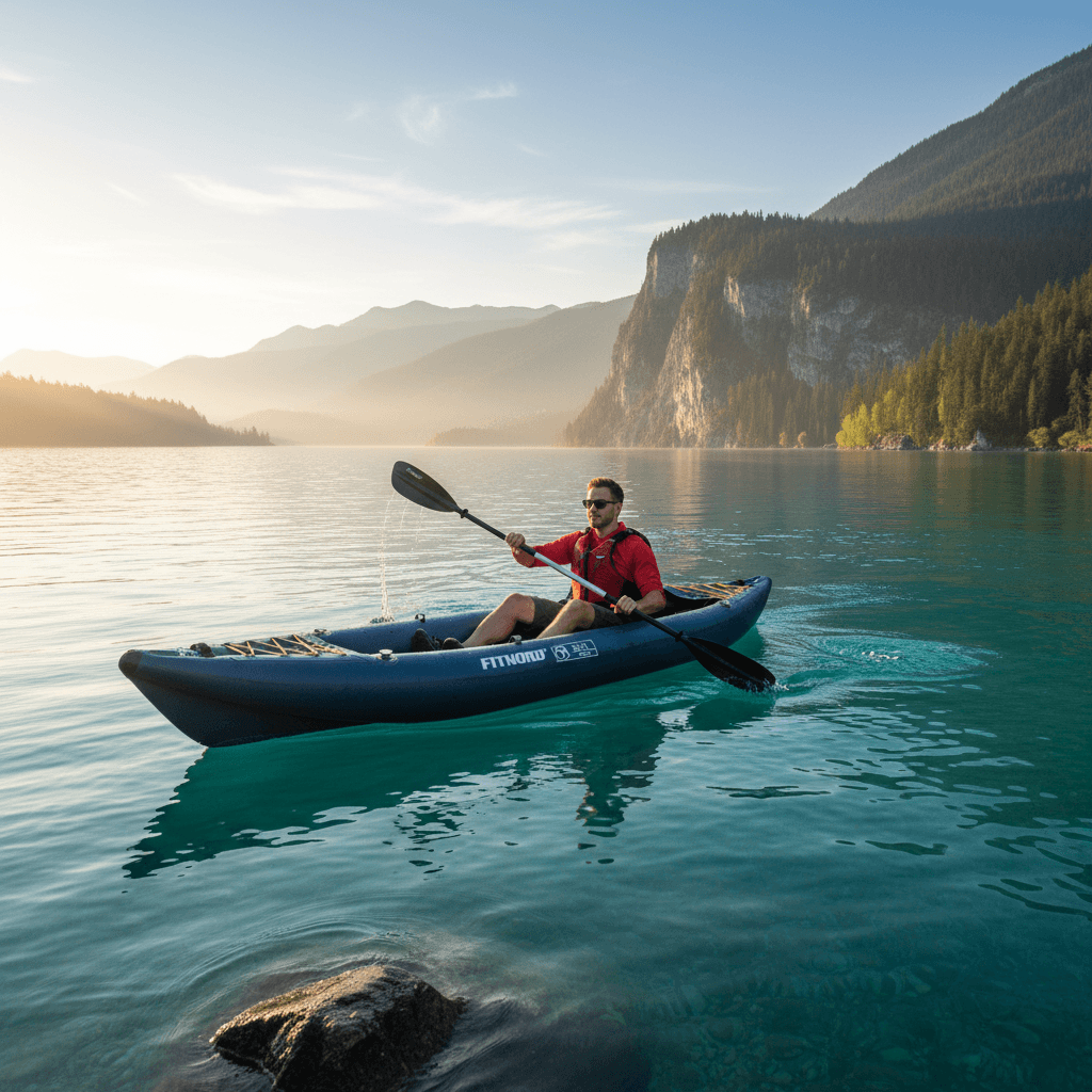 FitNord Seal Two ilmatäytteinen kajakki, tummansininen (2-istuttava) 2025 – kuva