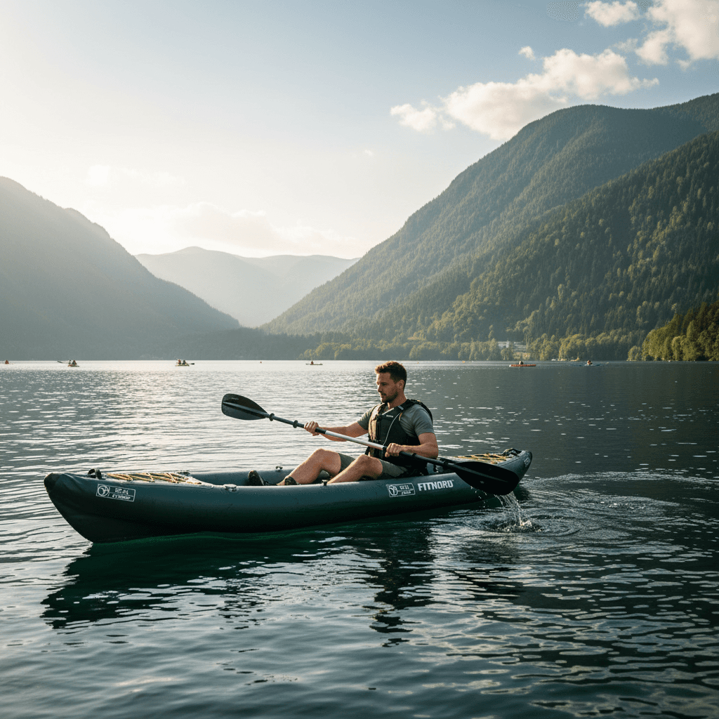 FitNord Seal Two ilmatäytteinen kajakki, tummanvihreä (2-istuttava) 2025 – kuva